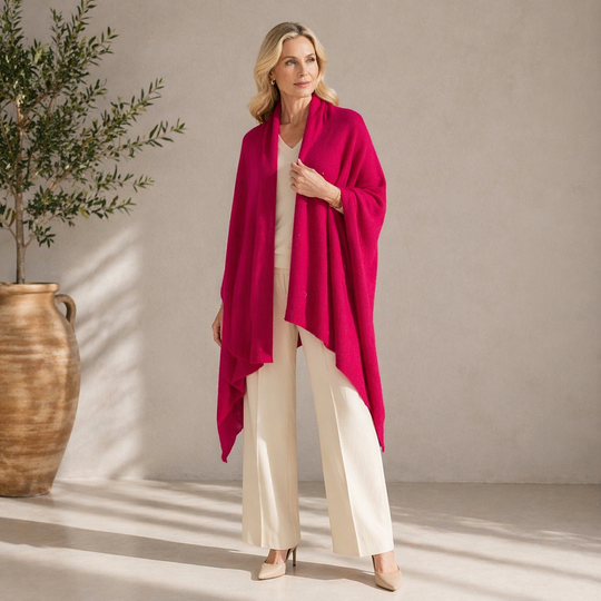 Julian knitted Pure Cashmere Maya scarf/ shawl/ Travel wrap-Colours available-Extra Large