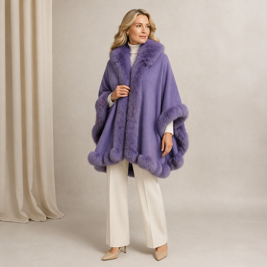 Maya Luxurious Cape Faux Fur