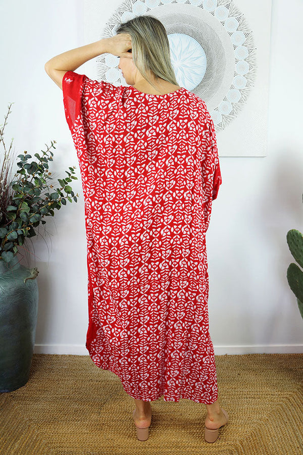 Red Maya Kaftan 12-26