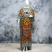 Maya Silk crepe  Animal footprints Kaftan OFSA AU 12-28