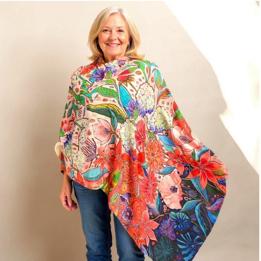 Wearable art 100% Cashmere Julian Scarf /Wrap-More Designs Available