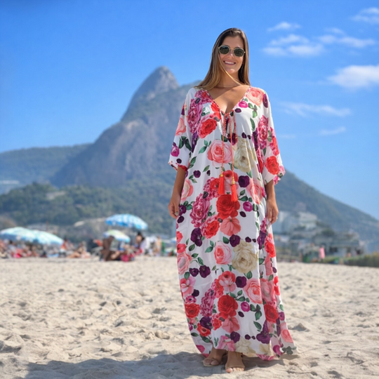 White floral Coco Bella kaftan 12-20