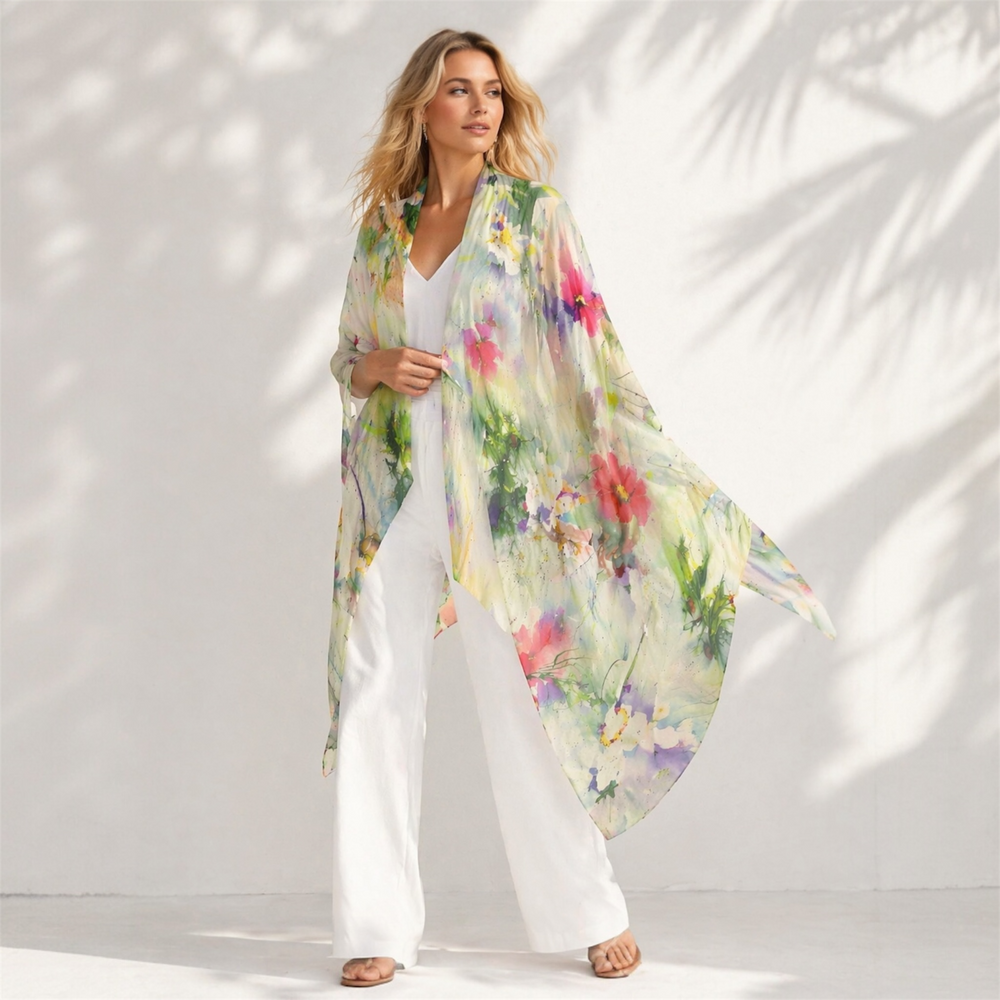 Cashmere Ultra fine Julian Scarf -Water Colour