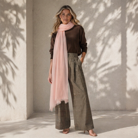 Pink Julian 100% Cashmere Ultra fine  oversized scarf/ wrap/ shawl