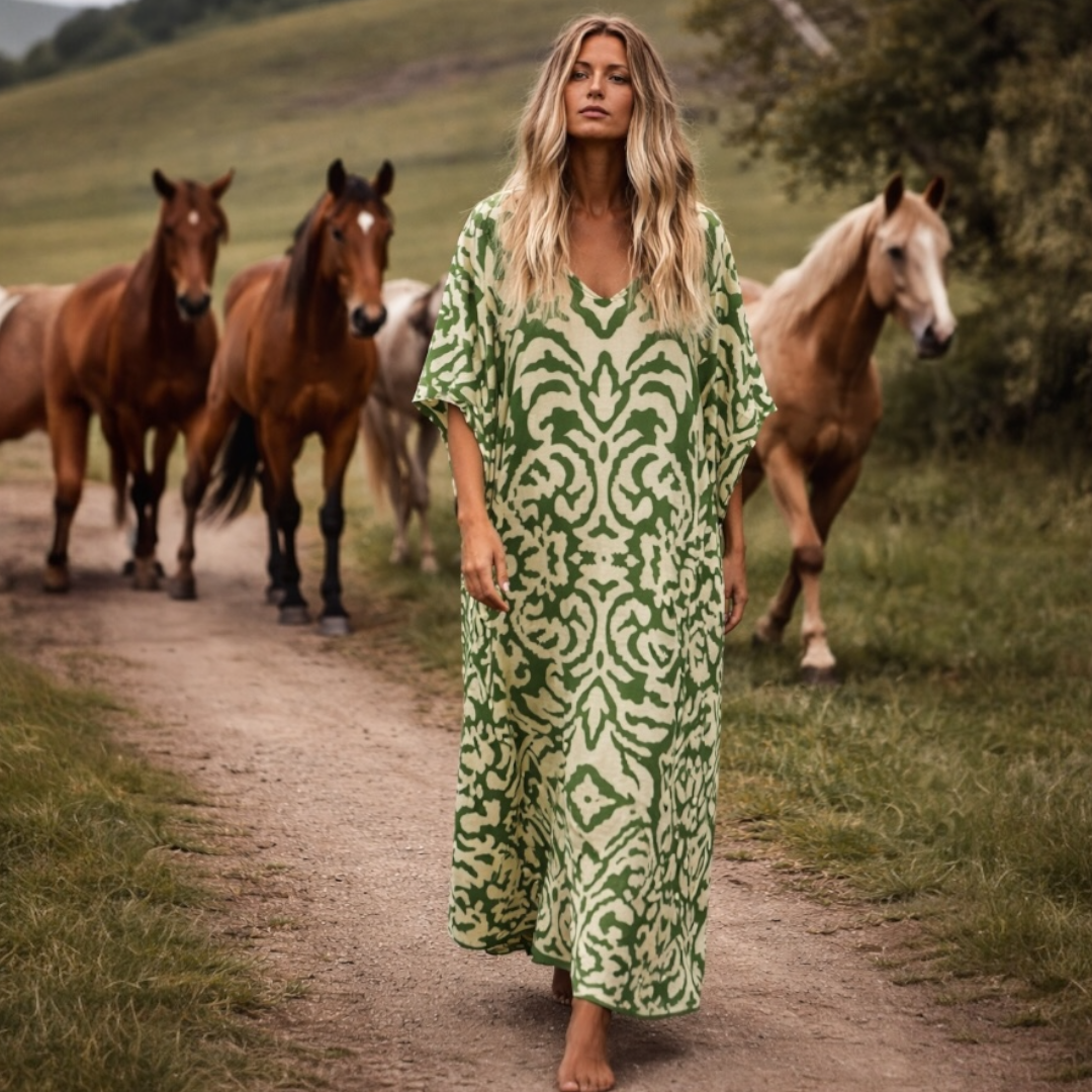 Maya Green Bohemian Tropicana kaftan - Sizes Available AU 14-30