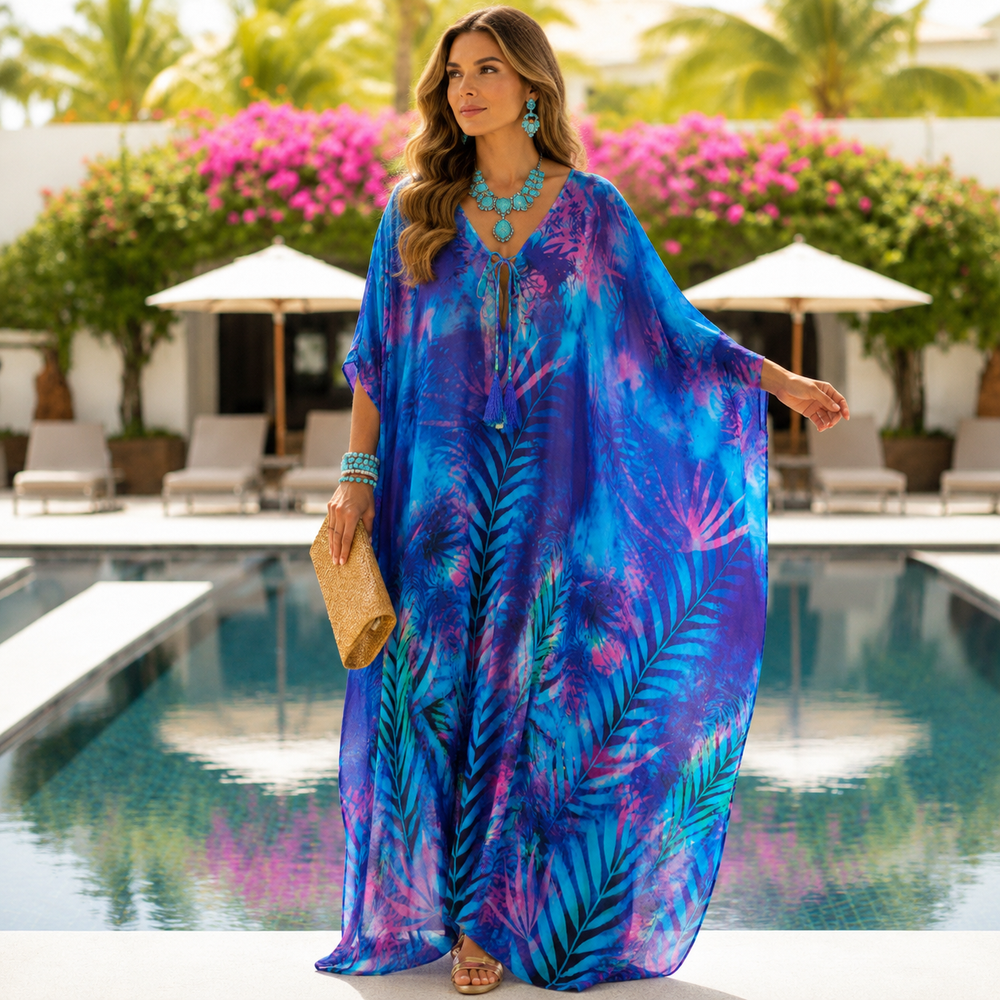 Luxe Silk Sareka Coco Bella Kaftan. Sizes Available AU 14-28