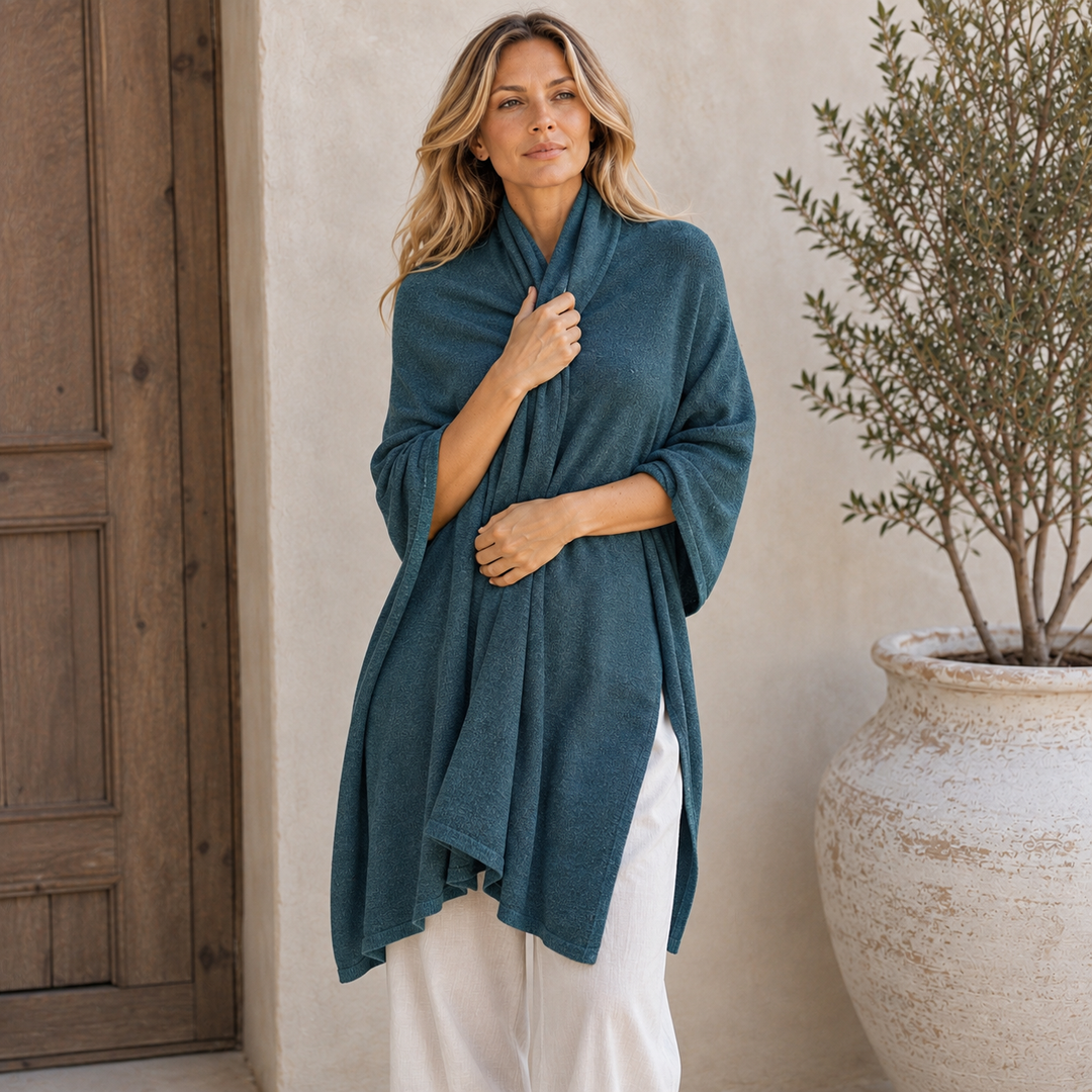 100% Cashmere 2 ply Knitted Julian Oversized Wrap -Unisex -30 Colours available