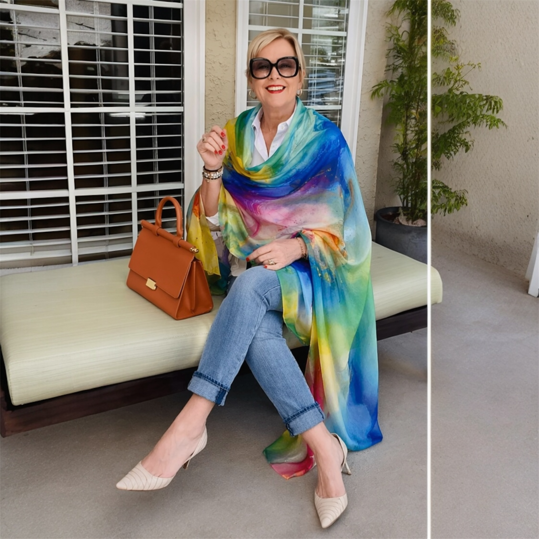 Cashmere Printed Wearable art Julian Scarf-More Designs Available