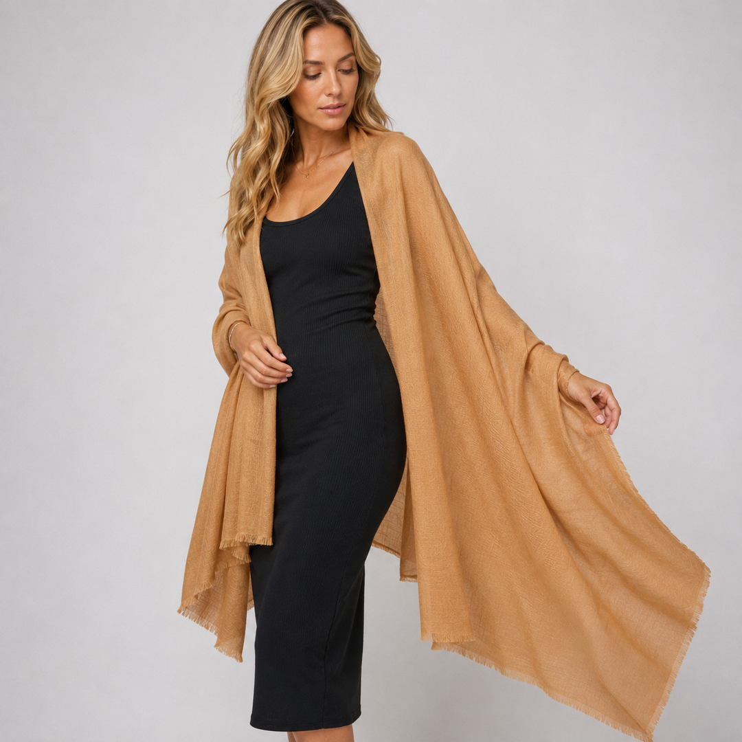 Julian Quartz 100% cashmere oversized scarf/ wrap/ shawl