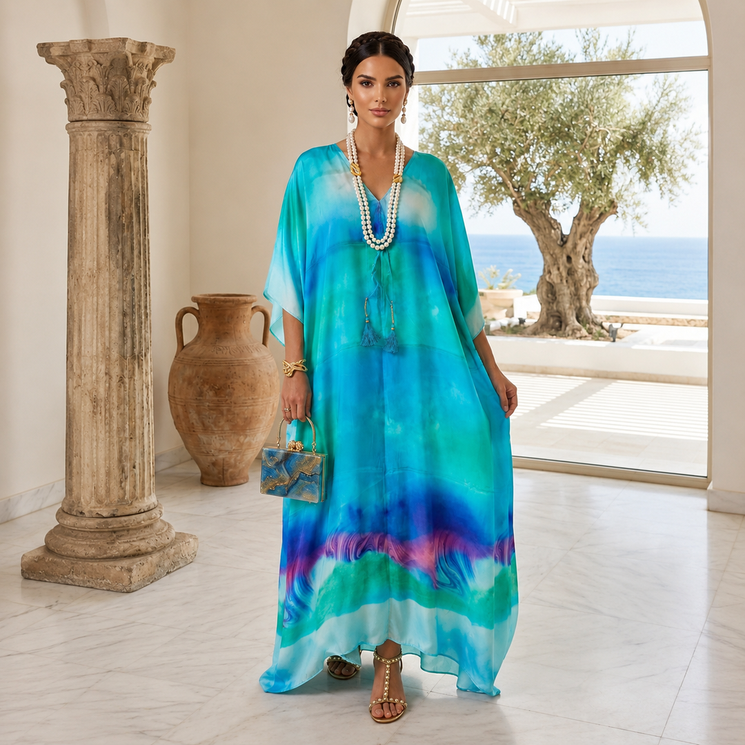 Luxe Silk Gloria Coco Bella Kaftan. Sizes Available AU 14-28