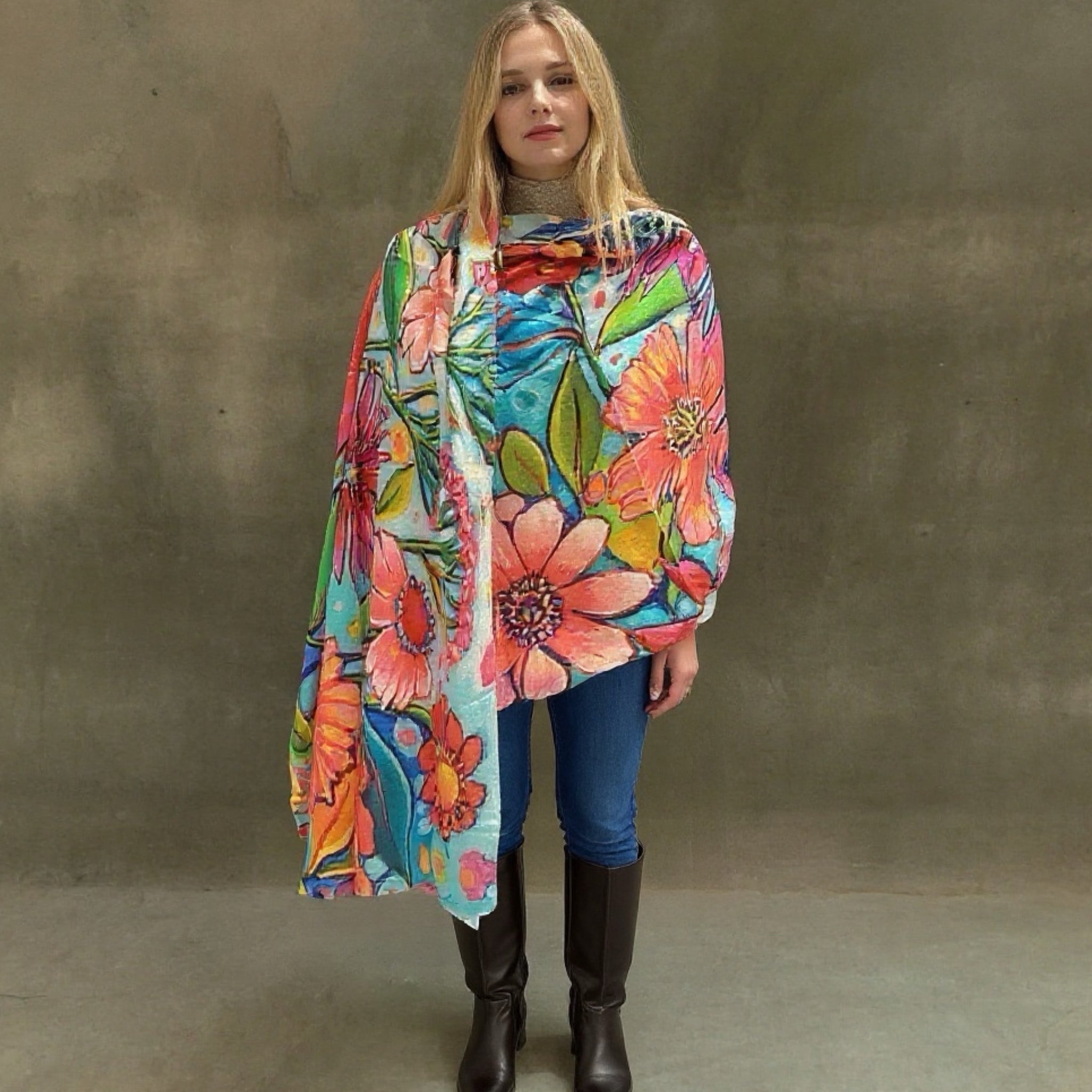 Wearable art 100% Cashmere Julian Scarf /Wrap-More Designs Available