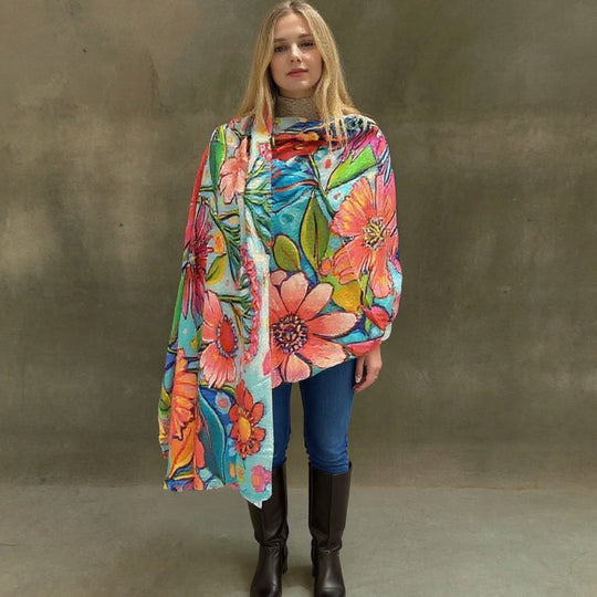 Wearable art 100% Cashmere Julian Scarf /Wrap-More Designs Available
