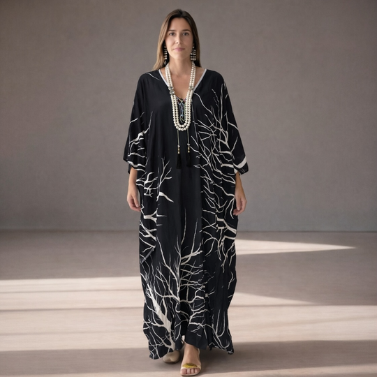 Black Willow Silk Luxurious Coco Bella kaftan 12-20