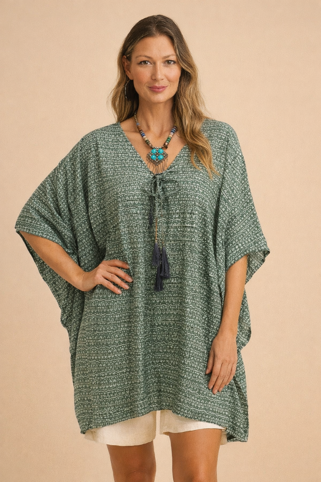 Green Maya Kaftan Top Tunic Sizes Available AU 14-30