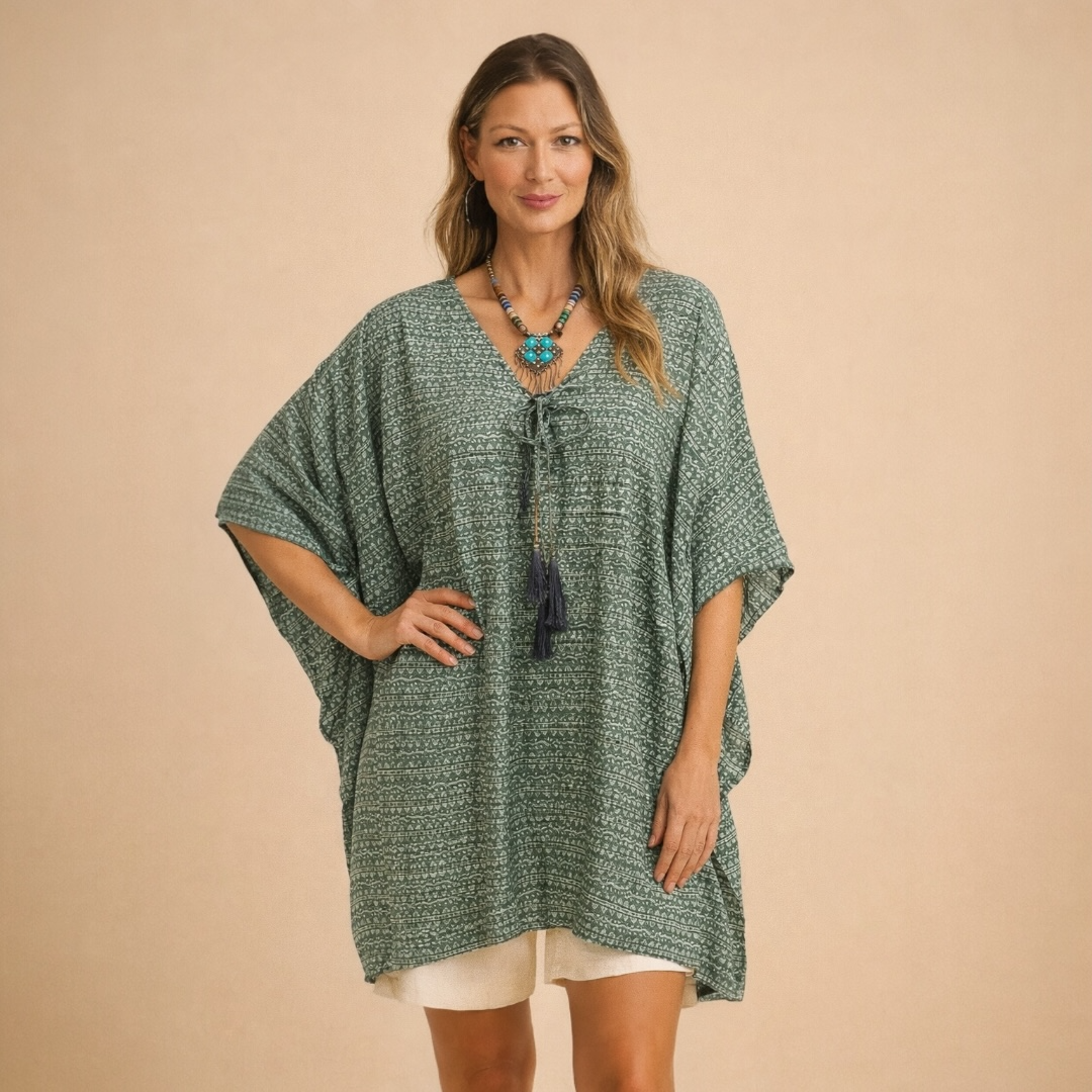 Green Maya Kaftan Top Tunic Sizes Available AU 14-30
