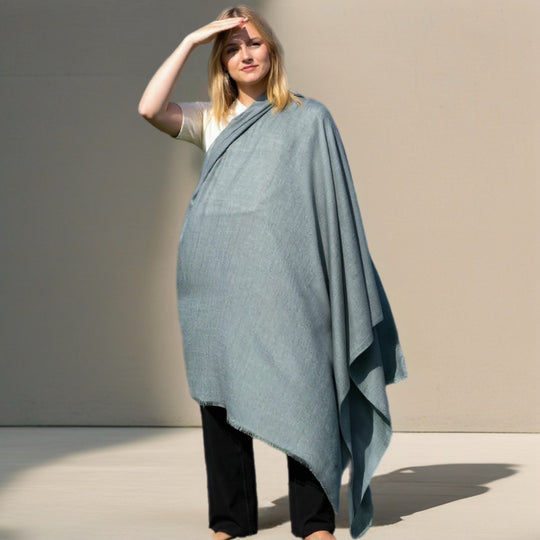 Grey Julian 100% Ultra fine Pashmina cashmere oversized scarf/ wrap/ shawl
