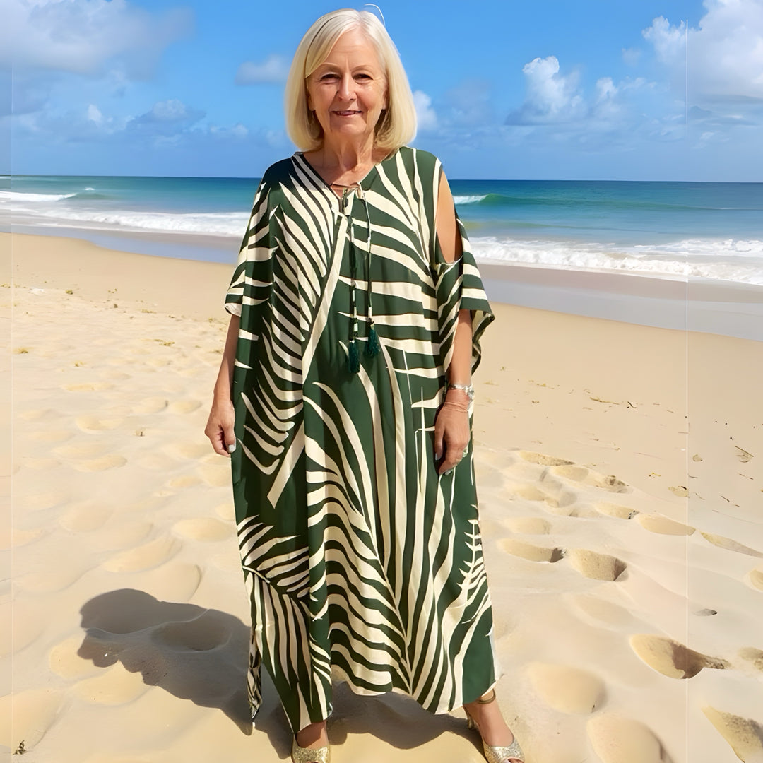 Maya Rayon Cold Shoulder Long Kaftan. Sizes Available AU 12-30