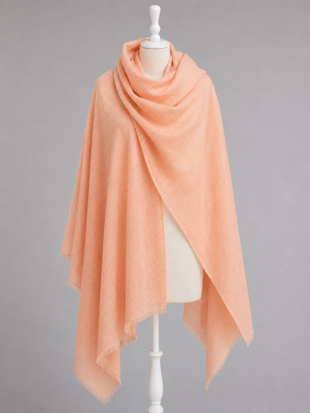 Julian Cashmere Ultra fine  oversized scarf-Peach Blush