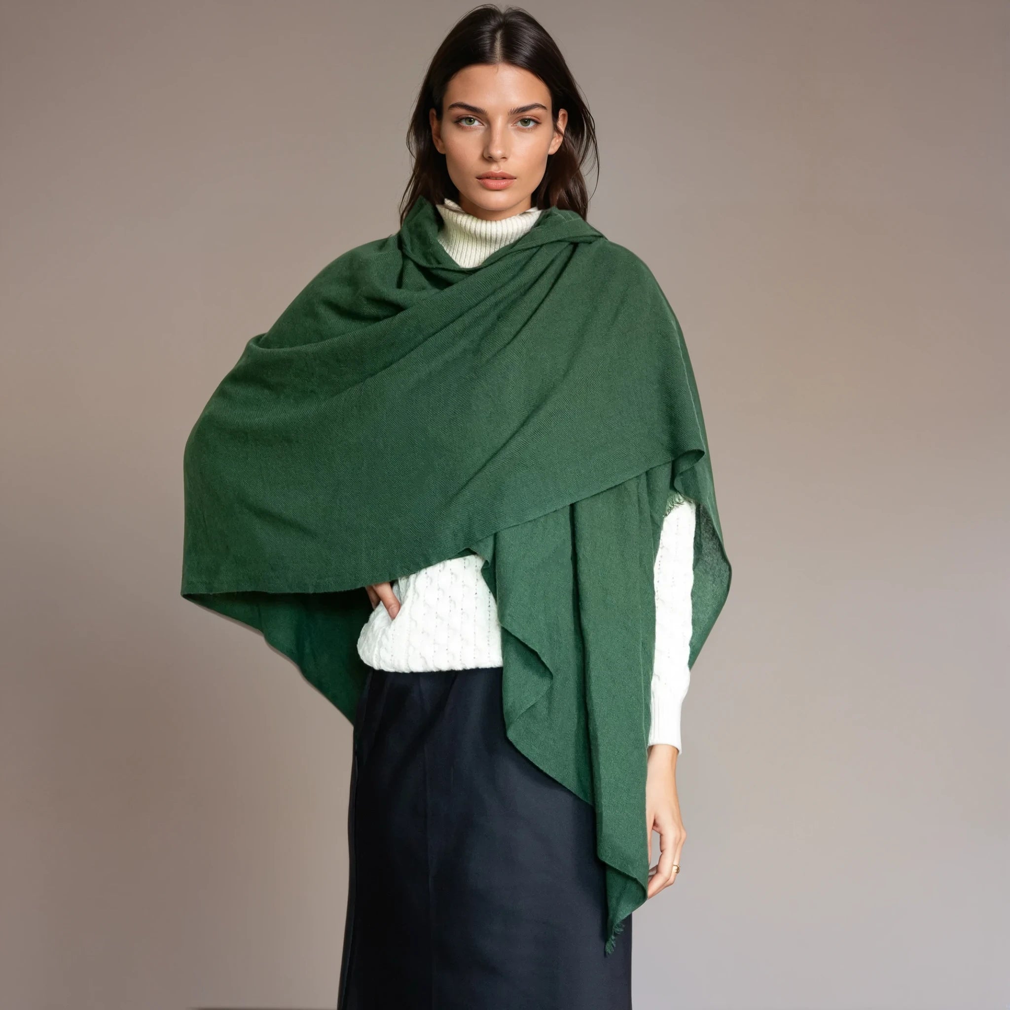 Julian knitted Pure cashmere scarf/ shawl/ Travel wrap-Colours available-Extra Large