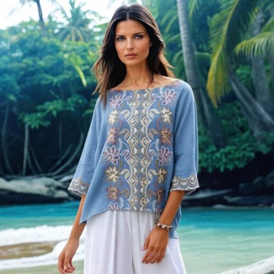 Embroidered Maya Top Tunic KaftanOSFA 14-24