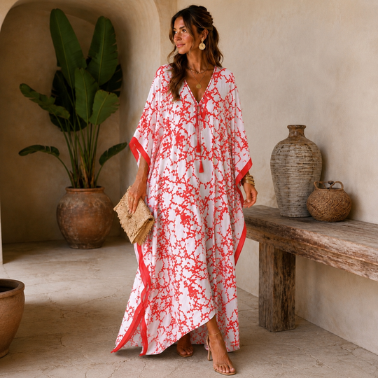 Luxe Coral Blossom Coco Bella Kaftan 12-20