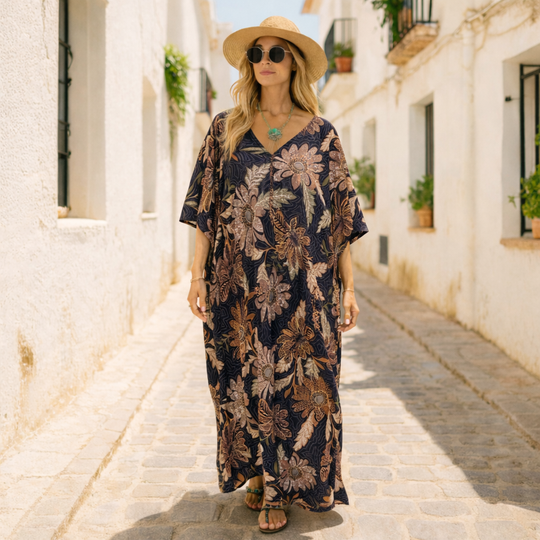 Rayon Maya Black Kaftan One Size AU 8-14