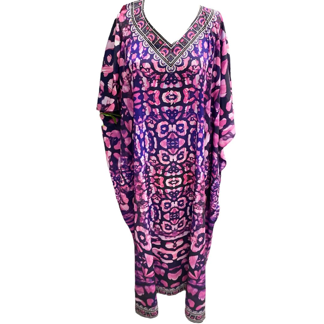 Maya Embellished Purple punch kaftan 14-28