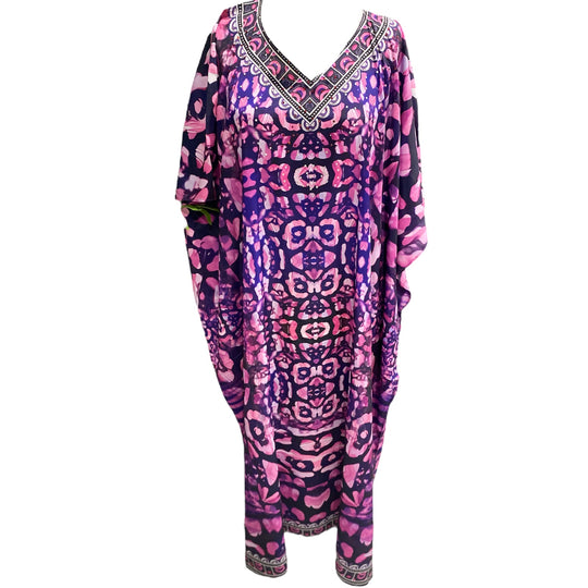 Maya Embellished Purple punch kaftan 14-28