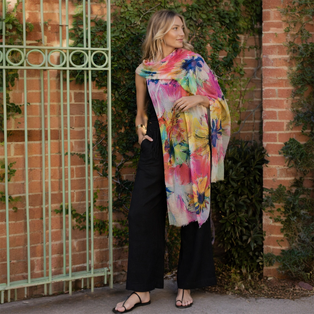 Floral Saga Cashmere Julian Scarf