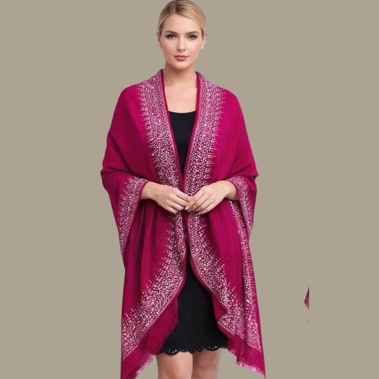 Handwoven Bling Pure Cashmere Julian Scarf Shawl/Wrap-More Colours Available