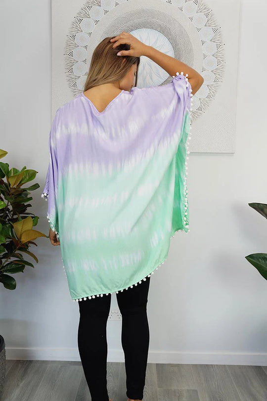 Lilac Pom Pom Maya Top Tunic KaftanOSFA 14-26