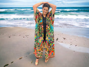 Maya Free Size Silk Mix Embellished Kimono Jacket