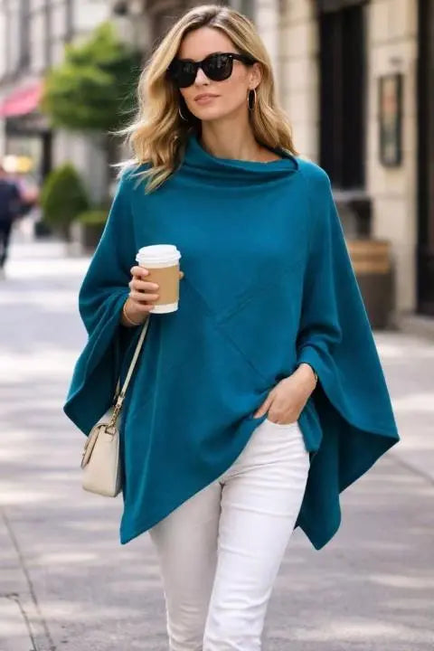 RITZY Wool Blend Poncho-More Colours Available