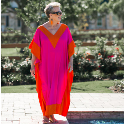 Fuchsia Bling Embellished Long kaftan