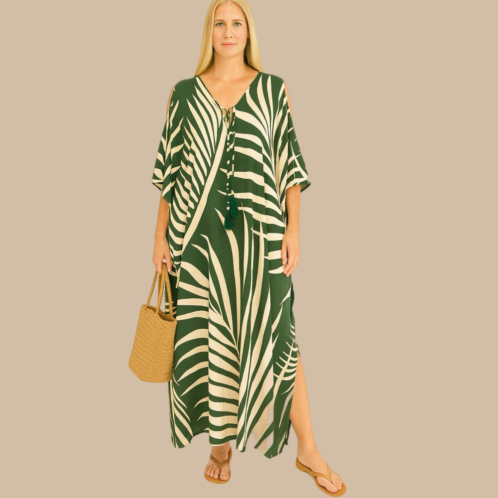 Maya Rayon Cold Shoulder Long Kaftan. Sizes Available AU 12-30