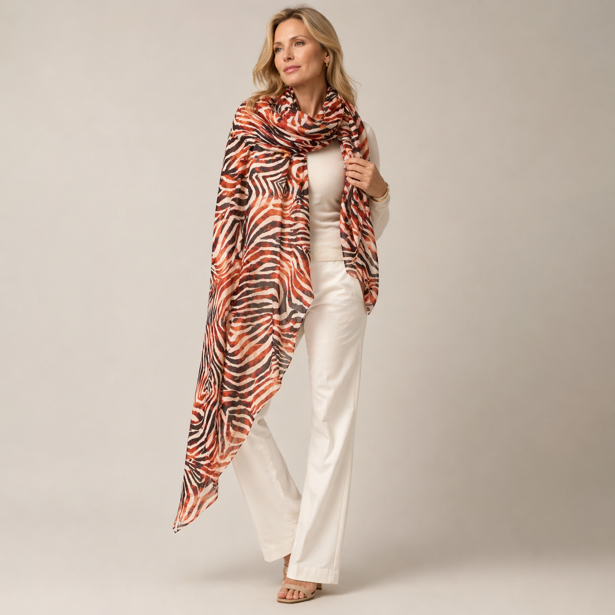 Cashmere Printed Wearable art Julian Scarf-More Designs Available