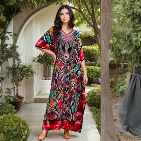 Mia Long Embellished Kaftan Dress
