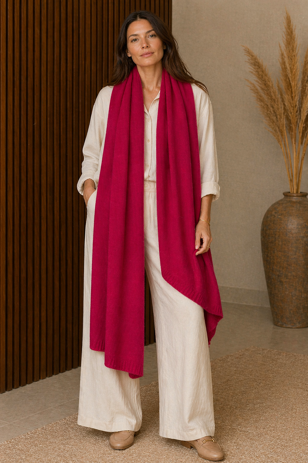 100% Cashmere 2 ply Knitted Julian Oversized Wrap -Unisex -30 Colours available