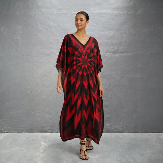 Lillie Maya MIDI Kaftan Dress One Size-AU 16-26