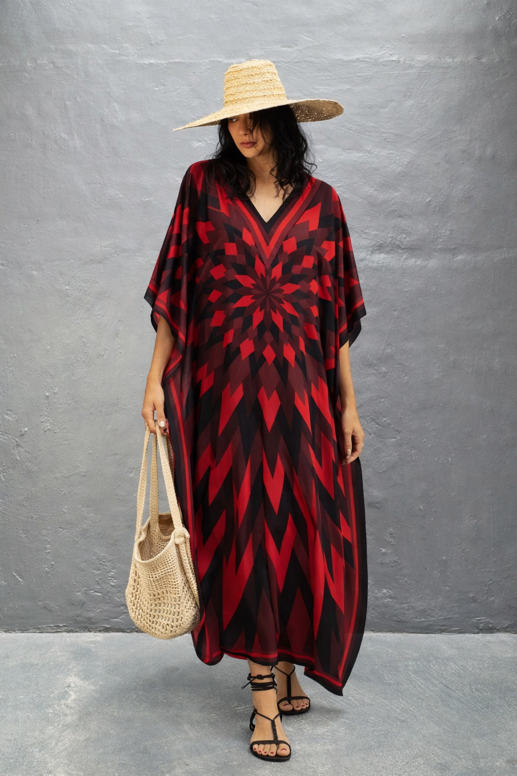 Lillie Maya MIDI Kaftan Dress One Size-AU 16-26