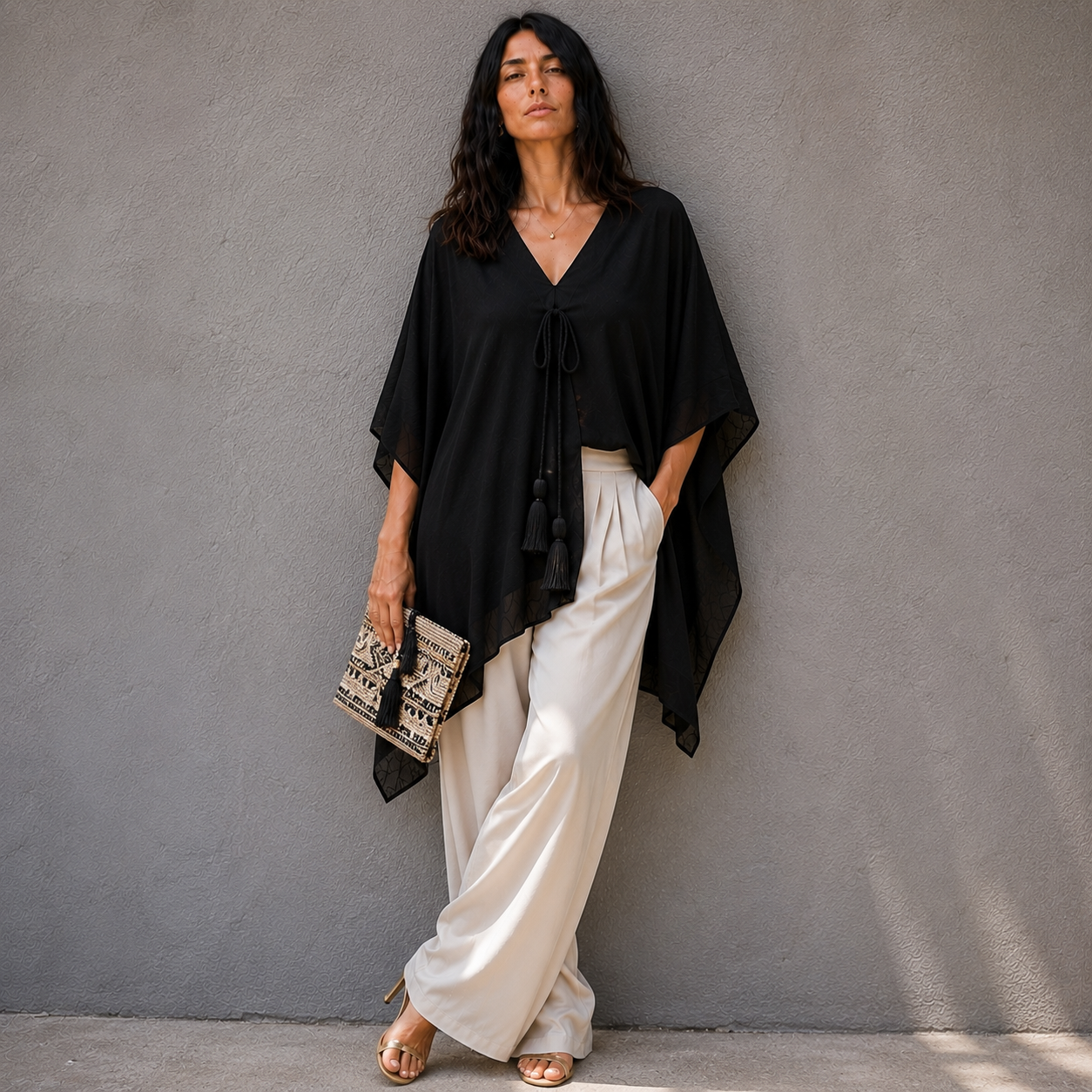 Maya Black Rayon Short Kaftan Top Tunic Sizes Available AU 14-30