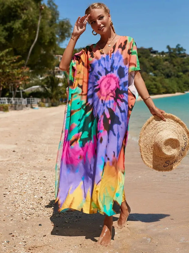 Tropical Bamboo Resort Wear Kaftan Au 12-22