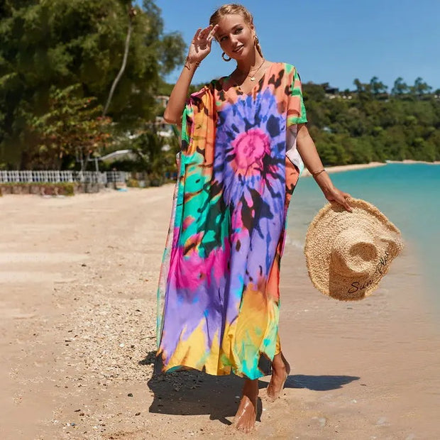 Tropical Bamboo Resort Wear Kaftan Au 12-22