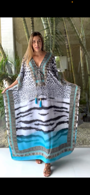 White Animal Love Coco Bella Kaftan 12-20