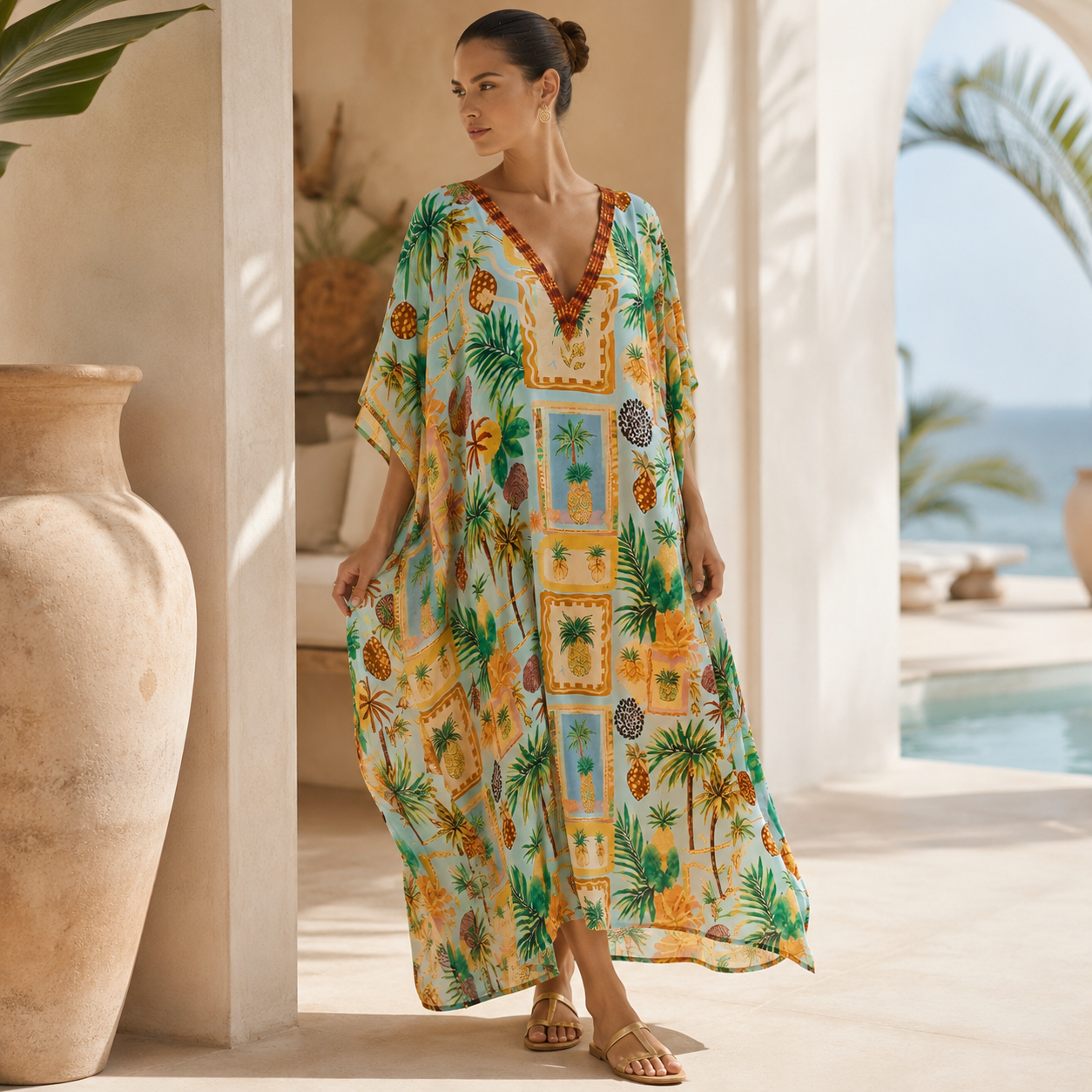 Maya Tropical Breeza kaftan - Sizes Available AU 14-32-Bahama Breeze