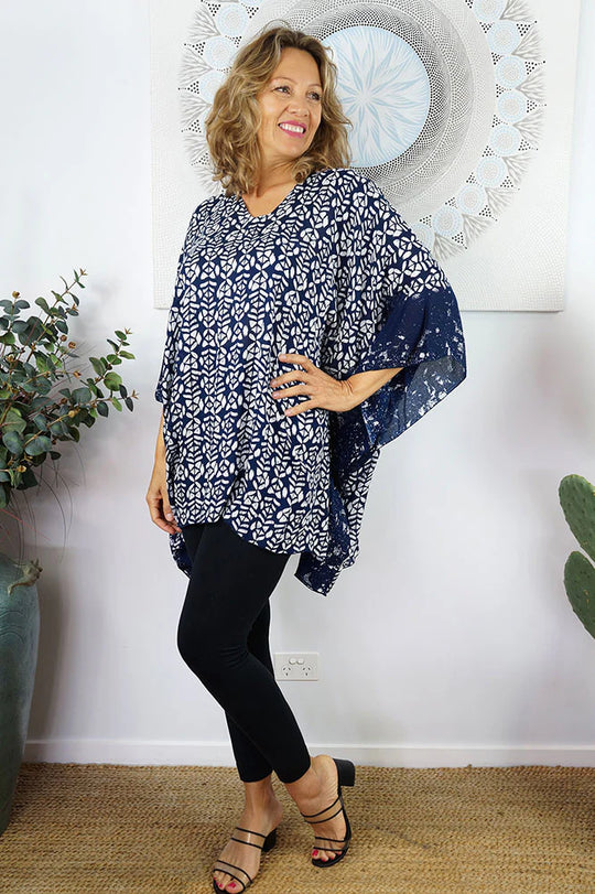 Blue Maya Short Kaftan OFSA 12-26