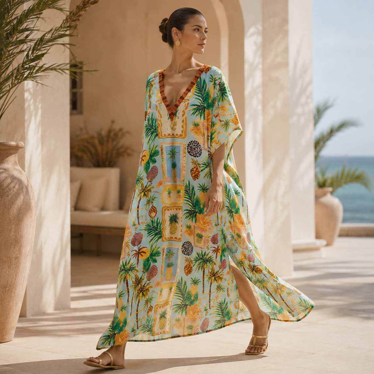 Maya Tropical Breeza kaftan - Sizes Available AU 14-32-Bahama Breeze