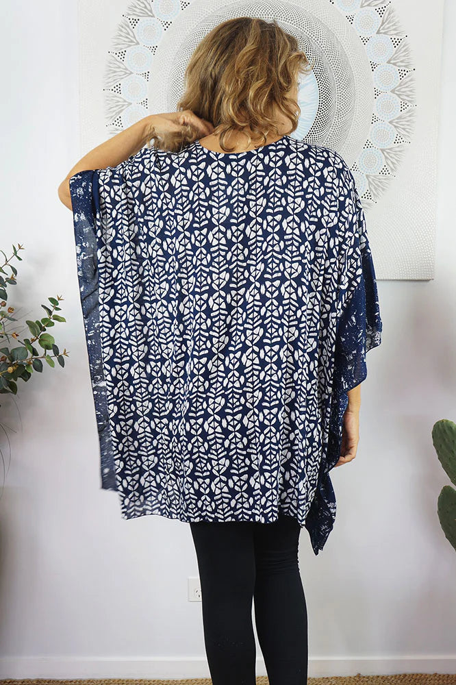 Blue Maya Short Kaftan OFSA 12-26