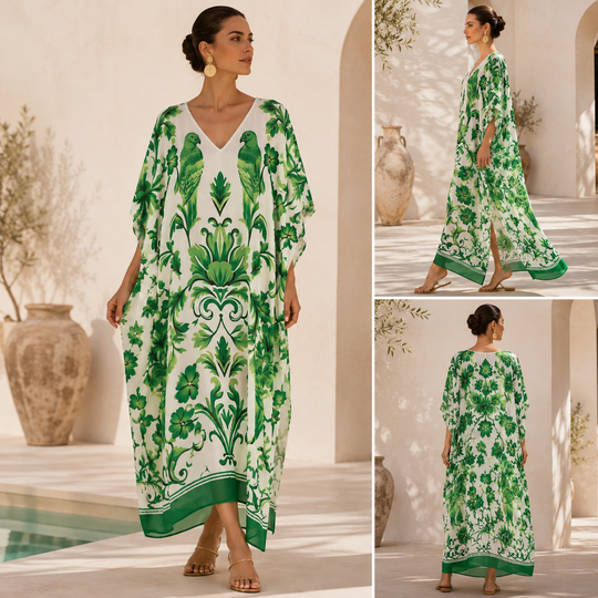 Maya Palmera Rayon Tropical kaftan - Sizes Available AU 14-32-Paradise Breeze