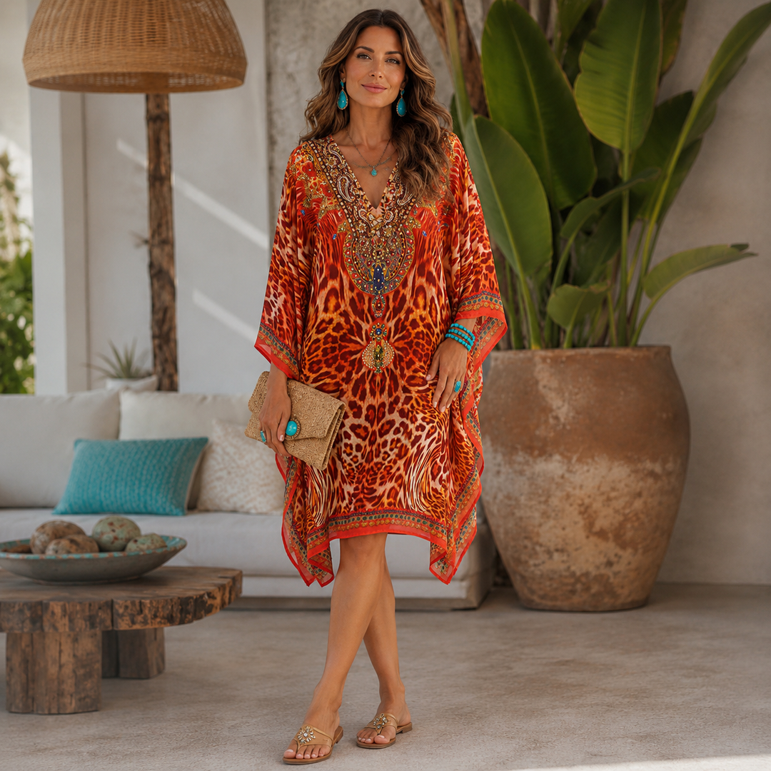 Kyra Bling Short Kaftan one size fits AU 12-20